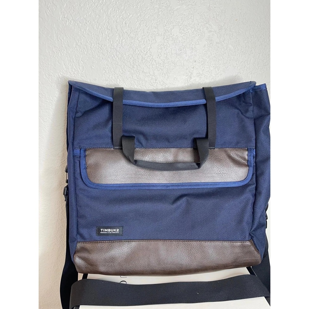 Timbuk2 Handmade San Francisco Messenger Bag Handbag Blue Brown Multi‎ Pocket